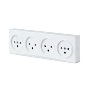 קופסת 4 שקעים על הטיח קומפקטית N-NB4 קופסת 4 שקעים על הטיח קומפקטית N-NB4
