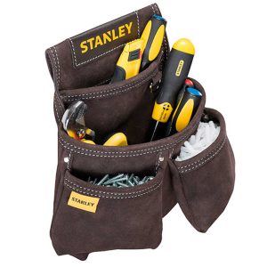 נרתיק 3 כיסים מעור ותפס למטר STANLEY נרתיק 3 כיסים מעור ותפס למטר STANLEY