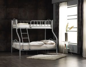 מיטת קומתיים זוגית מתכת מבית Twins Design דגם אימג' אקו לבן מיטת קומתיים זוגית מתכת מבית Twins Design דגם אימג' אקו לבן