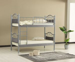 מיטת קומותיים ממתכת צבע אפור דגם מאירה מבית Twins Design מיטת קומותיים ממתכת צבע אפור דגם מאירה מבית Twins Design