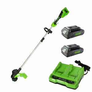 חרמש/קוצץ קנטים 33 ס"מ 48V(2X24V) Brushless+שתי סוללות 4Ah + מטען Dual Port 24V (4A) greenworks