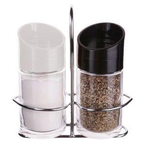 סטנד וצנצנות PEPPER מלח\פלפל 110 מ"ל Black&White מבית Food appeal סטנד וצנצנות PEPPER מלח\פלפל 110 מ"ל Black&White מבית Food appeal
