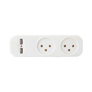 מפצל 2 שקעים + 2 שקעי USB מפצל 2 שקעים + 2 שקעי USB