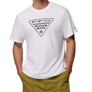 חולצה שרוול קצר לגברים PFG SHIELD S/S צבע לבן White חולצה שרוול קצר לגברים PFG SHIELD S/S צבע לבן White