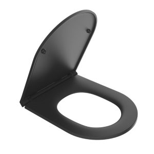 מושב אסלה גדול לסגירה שקטה ויטה Vita Large Toilet Seat Soft Close צבע שחור מט Matte Black מושב אסלה גדול לסגירה שקטה ויטה Vita Large Toilet Seat Soft Close צבע שחור מט Matte Black