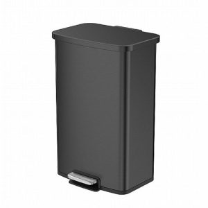 פח אשפה מרובע למטבח אקו 50 ליטר טריקה שקטה EKO TITUS Square Trash Can צבע שחור מט Matte Black פח אשפה מרובע למטבח אקו 50 ליטר טריקה שקטה EKO TITUS Square Trash Can צבע שחור מט Matte Black
