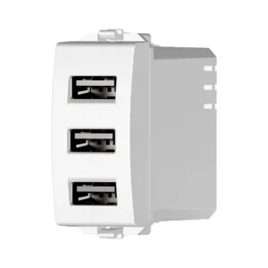 מטען 3 יציאות USB 24VAC לבן 1M ניסקו סוויץ'